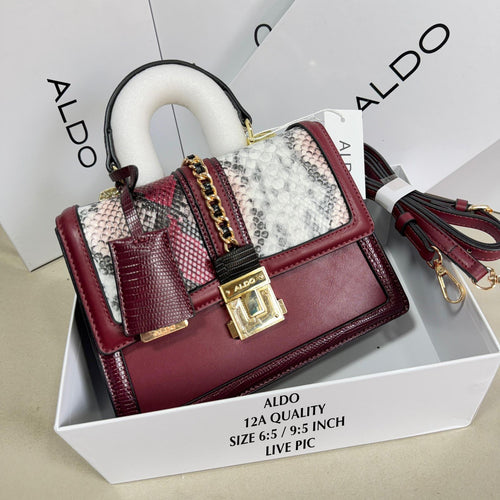 Aldo Martissa Snakeskin Trim Top Handle Bag