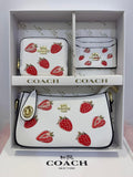 Coach wallet set with strawberry pattern in a box